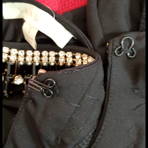 SANDIVA Black rhinestone neckline Bolero Evening jacket Capelet Shawl Small NWT - Picture 7 of 8